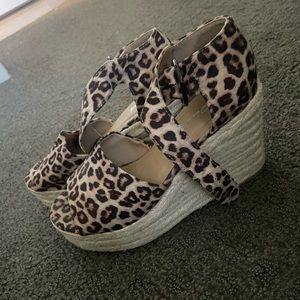 Cheetah print wedges